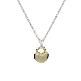 Love Heart Silver & Gold Necklace