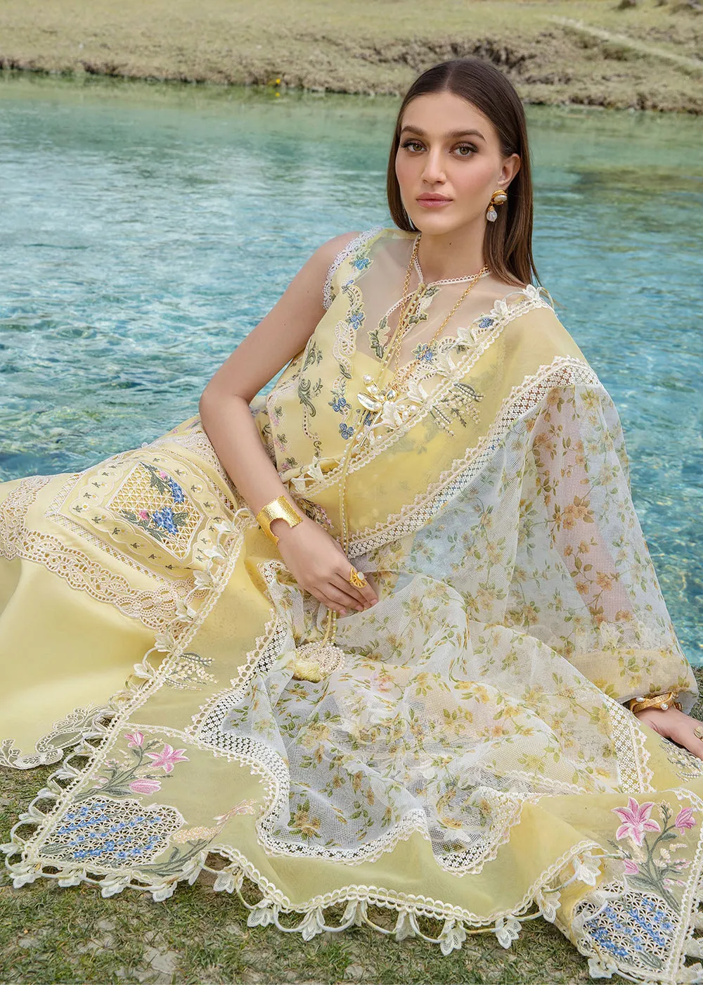 Luxury Lawn '24 by Crimson | A French Brunch - Sunflower Yellow