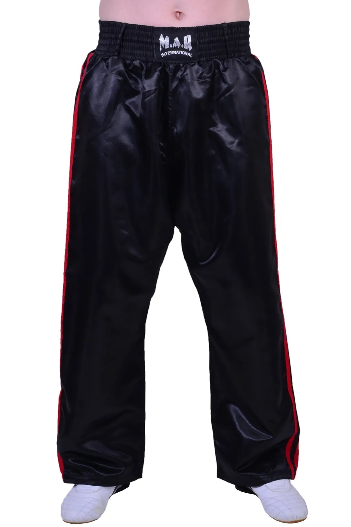 MAR-089E | Full Contact Black Red Kickboxing & Freestyle Trousers