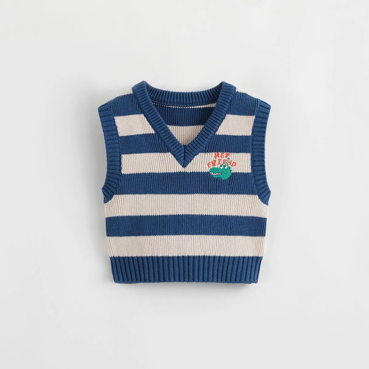 MARC & JANIE Boys Striped V-Neck Knit Vest 231827