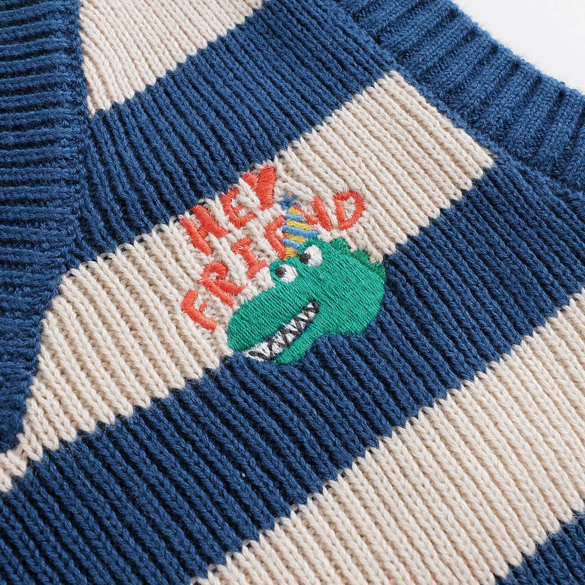 MARC & JANIE Boys Striped V-Neck Knit Vest 231827