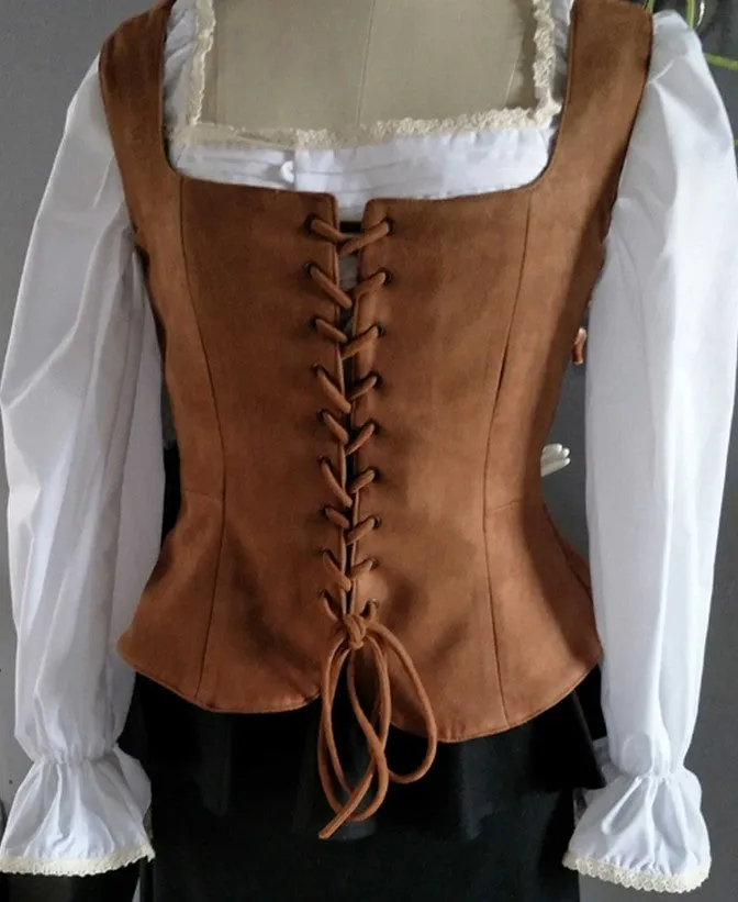 Medieval Style Vintage Square Collar Waistcoat Vest