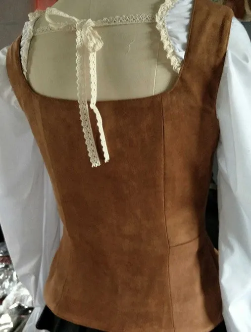 Medieval Style Vintage Square Collar Waistcoat Vest