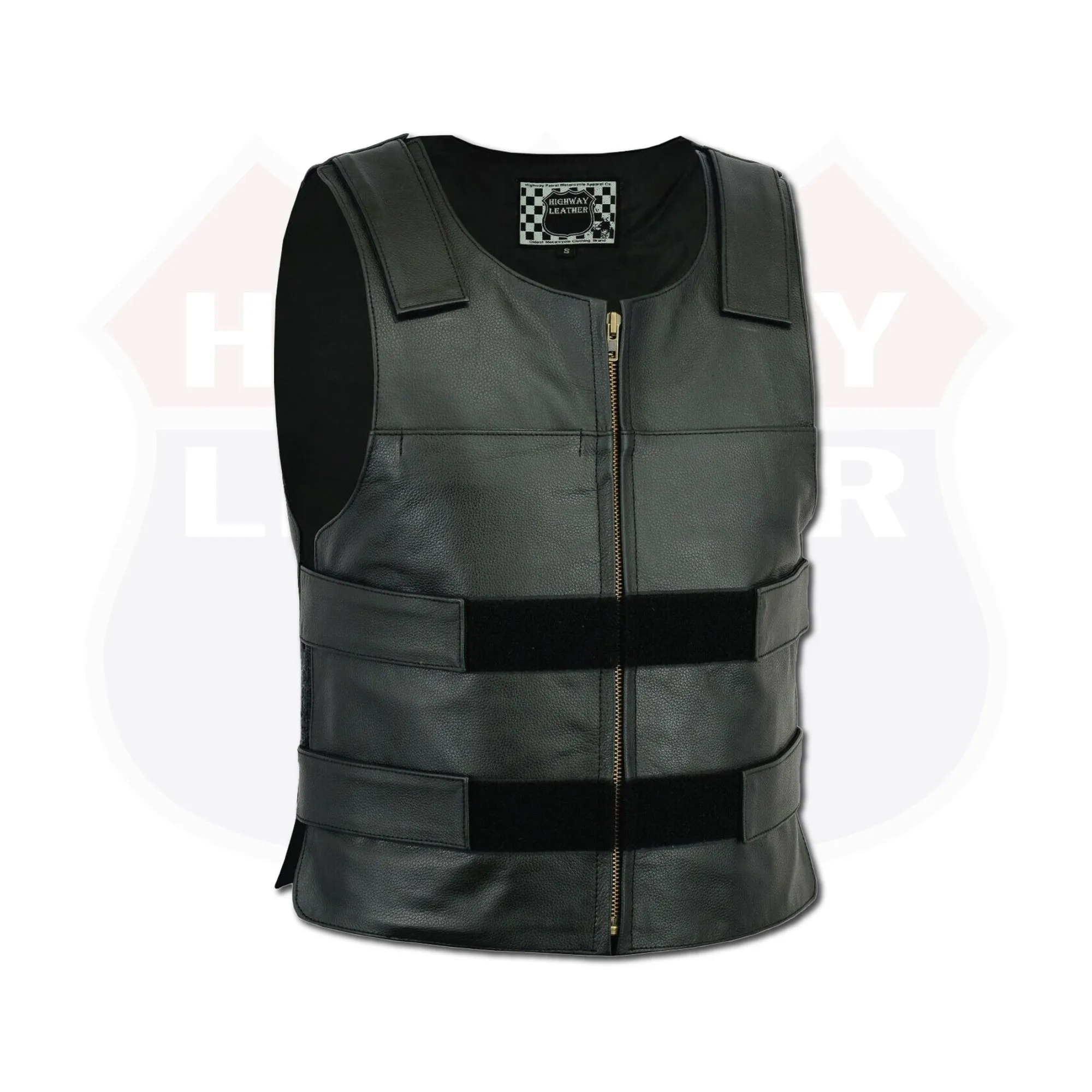 Men Bullet Proof style Leather Motorcycle Vest for bikers Club Tactical Vest