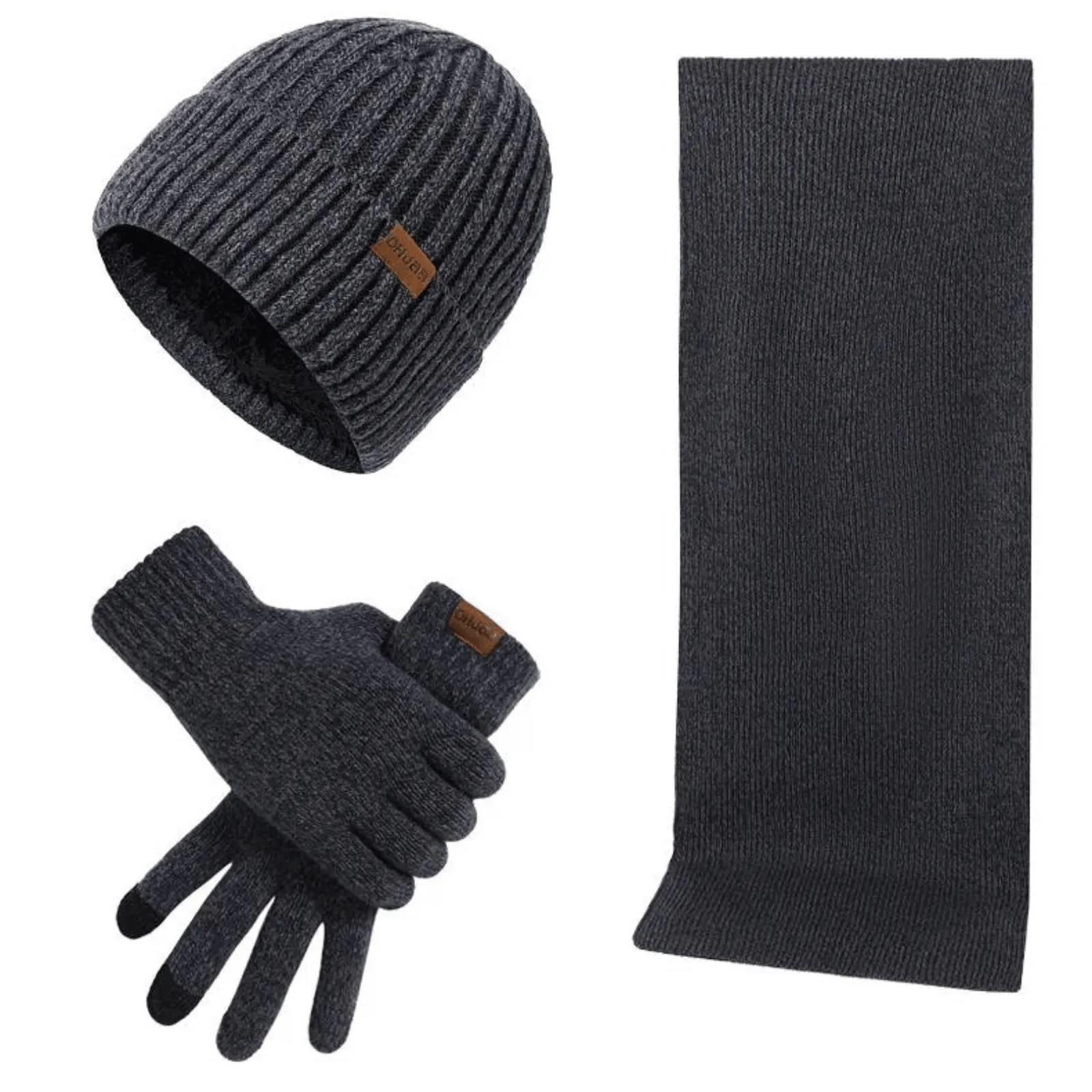 Men's Autumn Winter Keep Warm Set Men's Hat Gloves Scarf Set