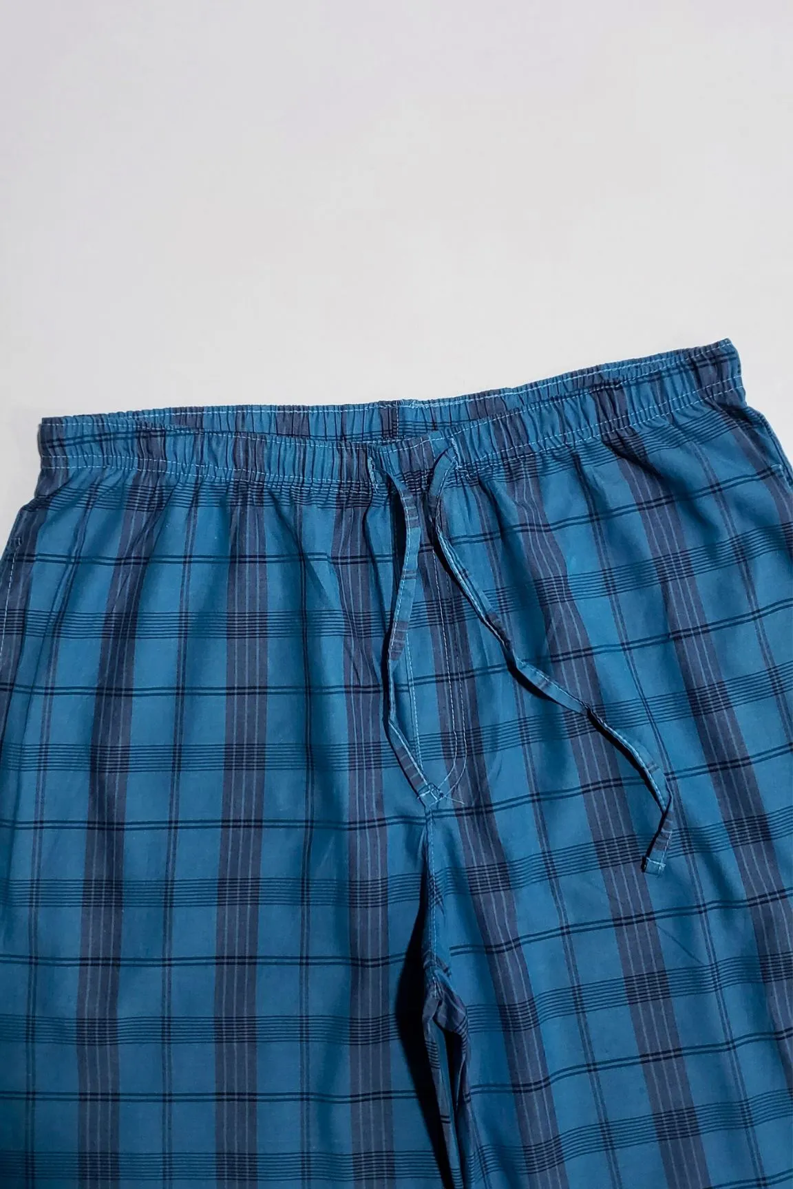 Men's Cotton Check Trouser (blue Plaid)