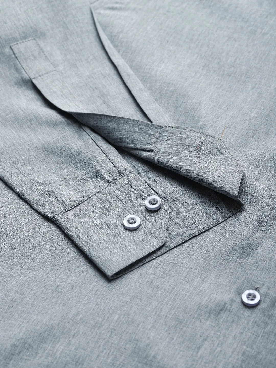 Men's Cotton Grey Formal Classic Shirt - Sojanya