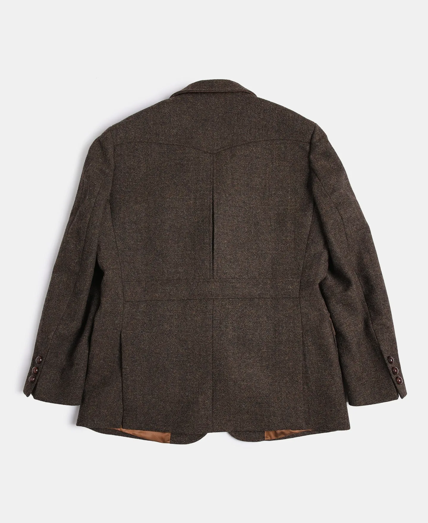 Men's Tweed Brown Half-Norfolk Suit Jacket