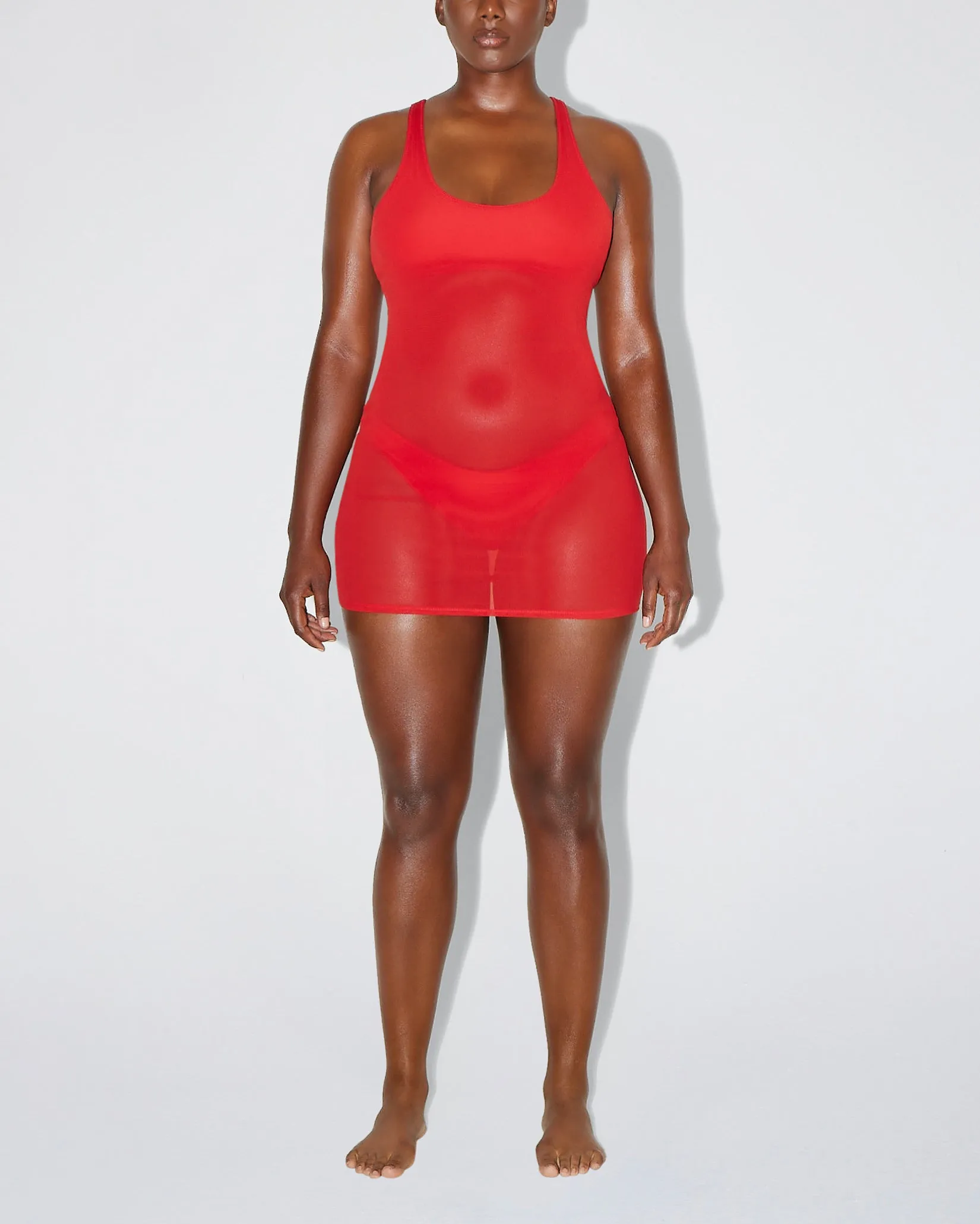 Mesh Swim Mini Dress | Cherry