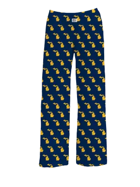 Michigan Pattern Lounge Pants In Blue & Yellow