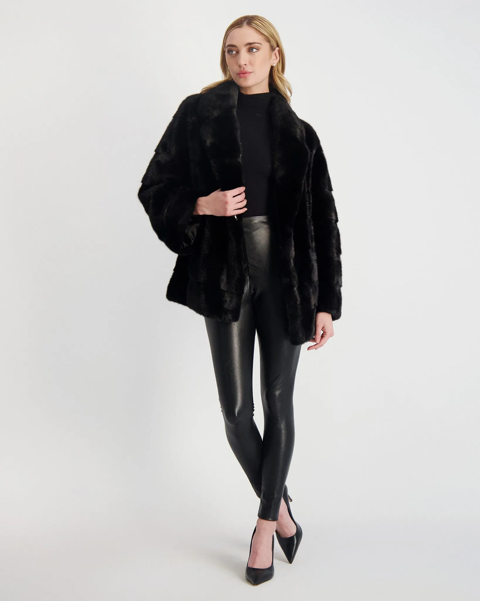 Mink Jacket with Leather Belt