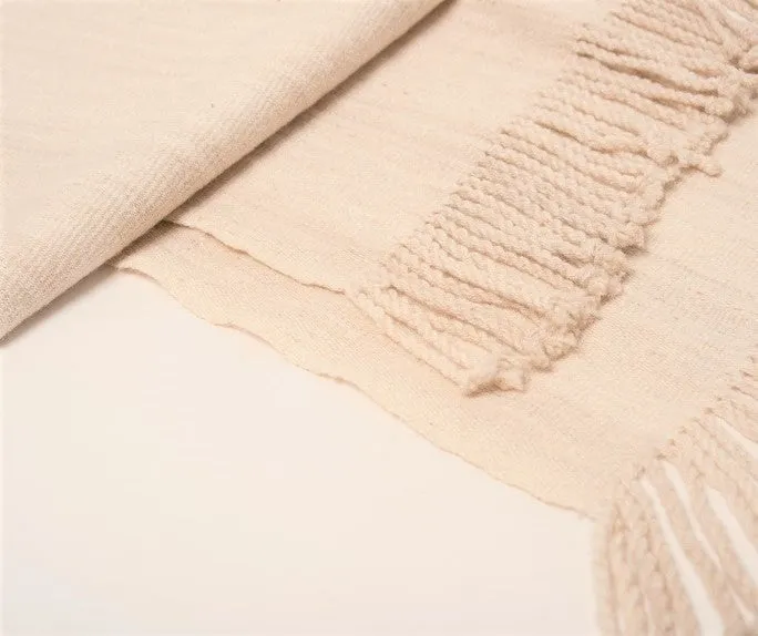 Miski Wide Baby Alpaca Scarf - Undyed