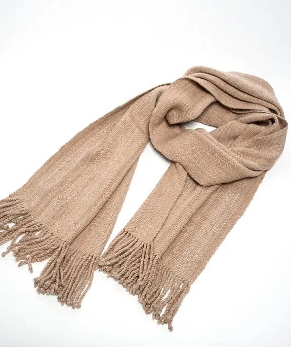 Miski Wide Baby Alpaca Scarf - Undyed