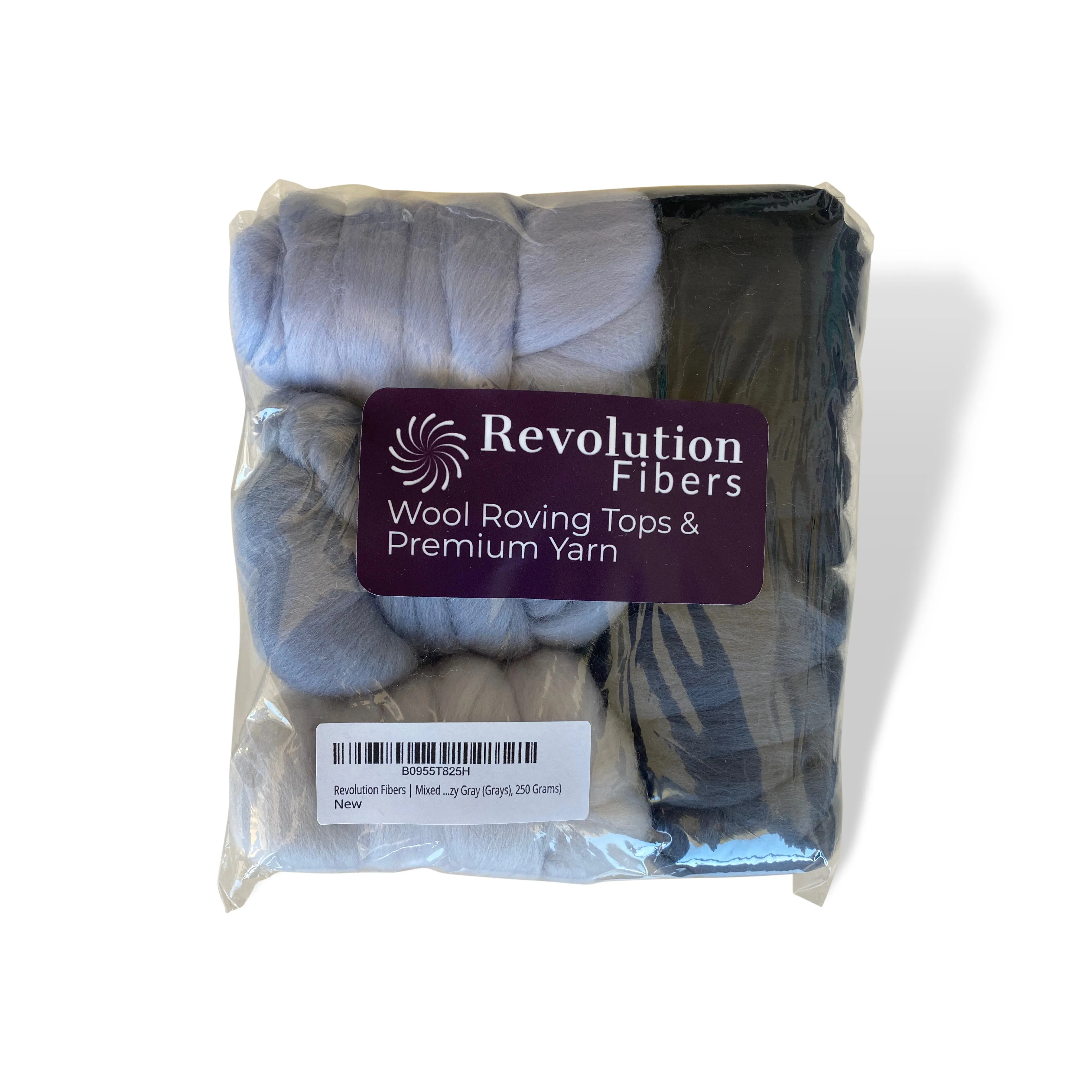 Mixed Merino Wool Variety Pack | Hazy Gray (Grays) 250 Grams, 23 Micron