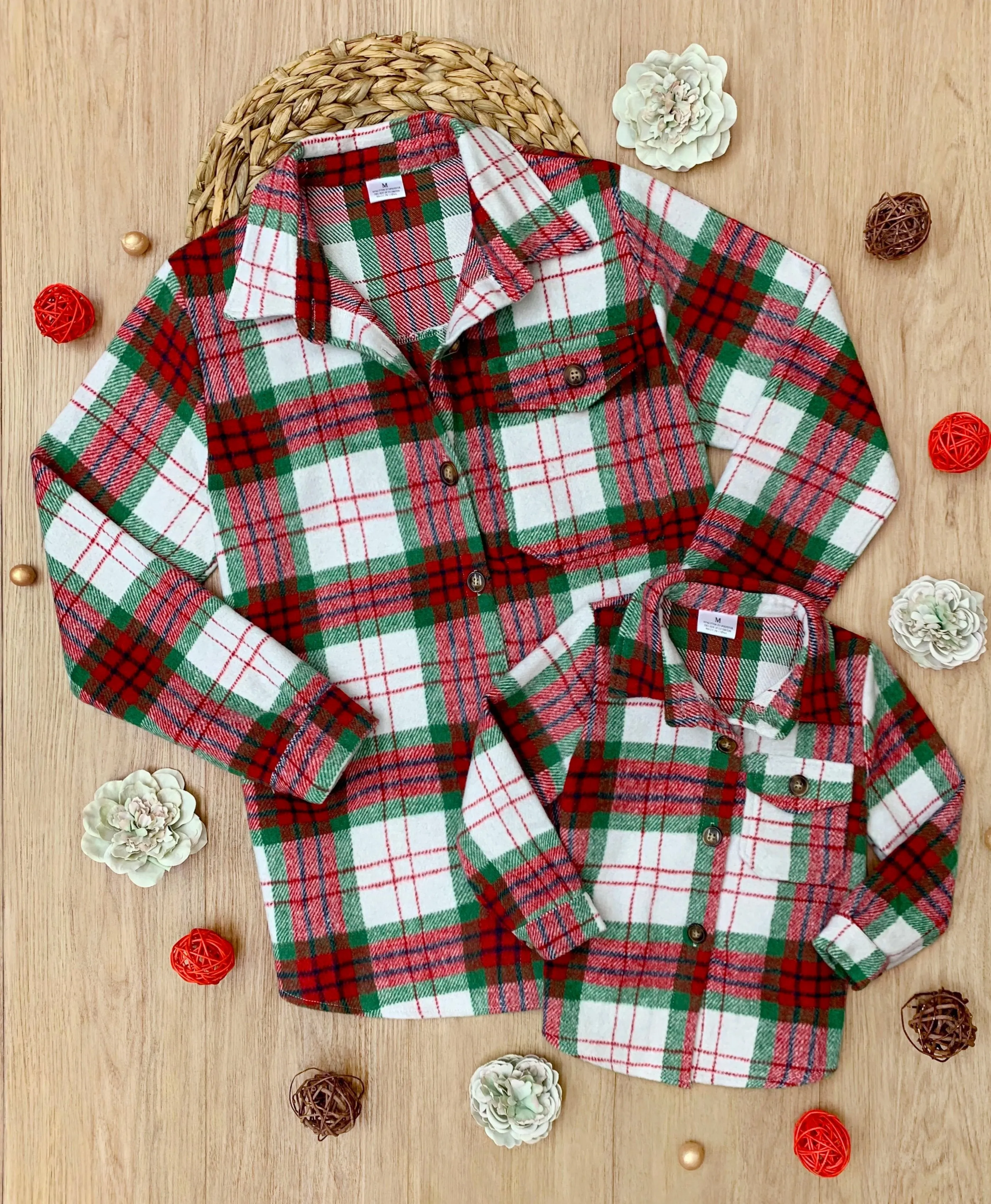 Mommy and Me Festive Plaid Flannel Shacket