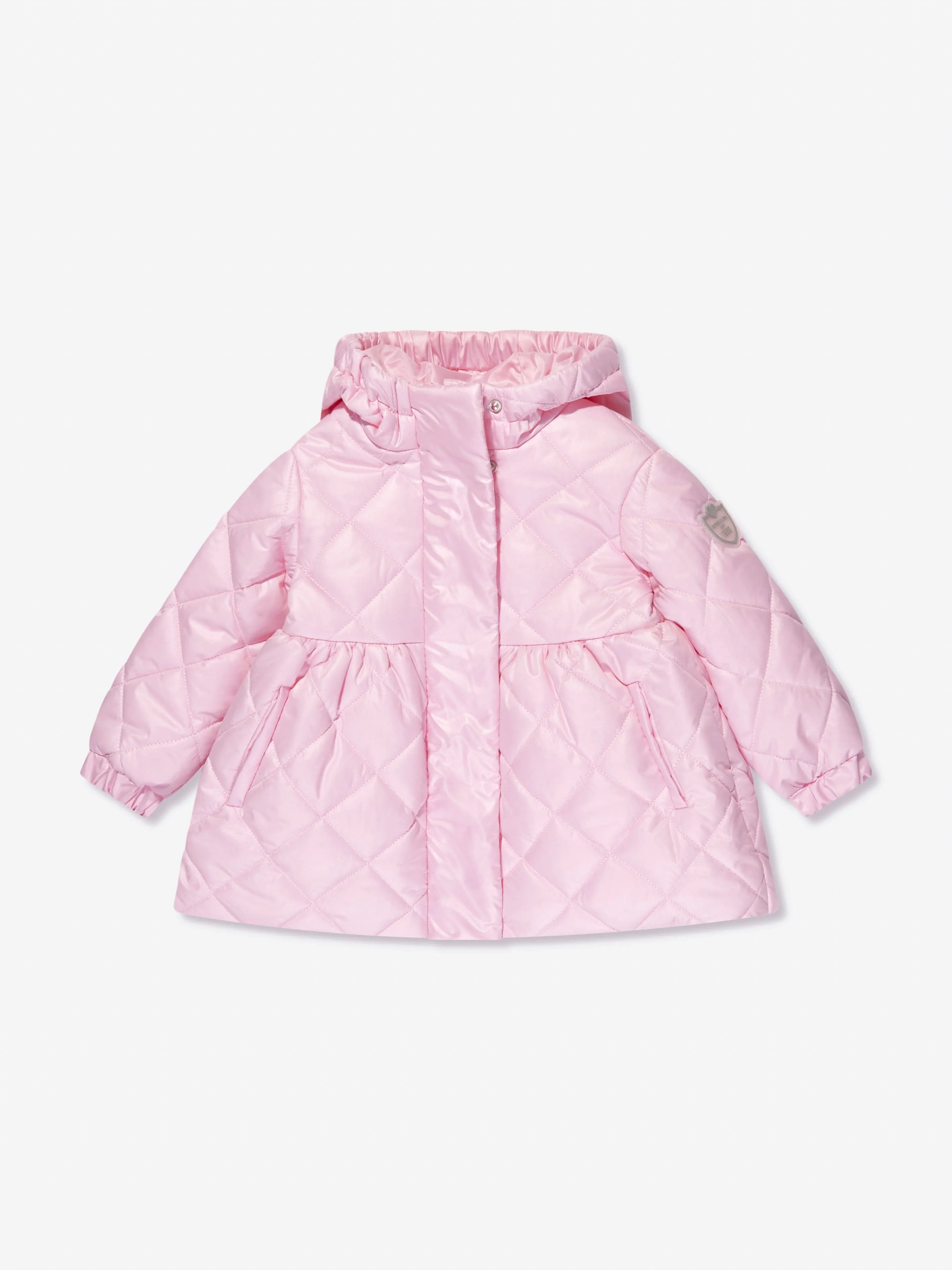 Monnalisa Baby Girls Quilted Down Coat in Pink