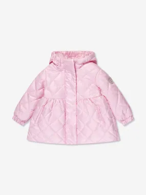 Monnalisa Baby Girls Quilted Down Coat in Pink