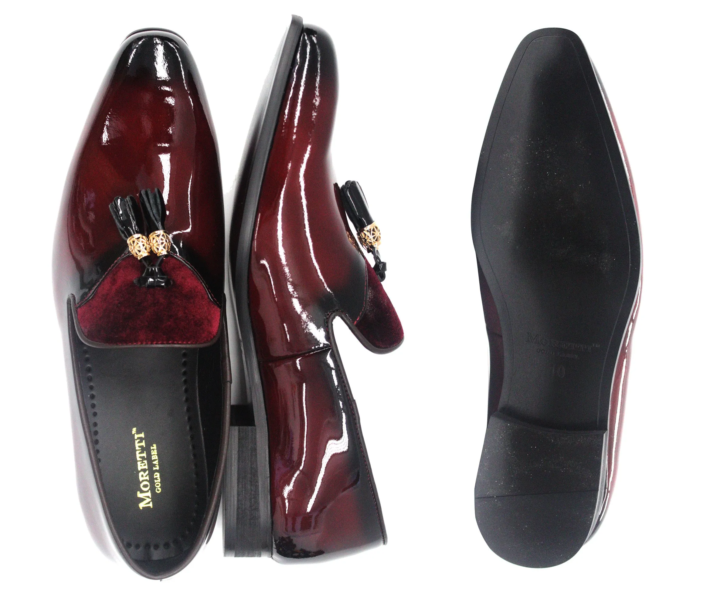 MORETTI,PLAIN TOE-SLIP ON-SHOES-M31989-BURGUNDY