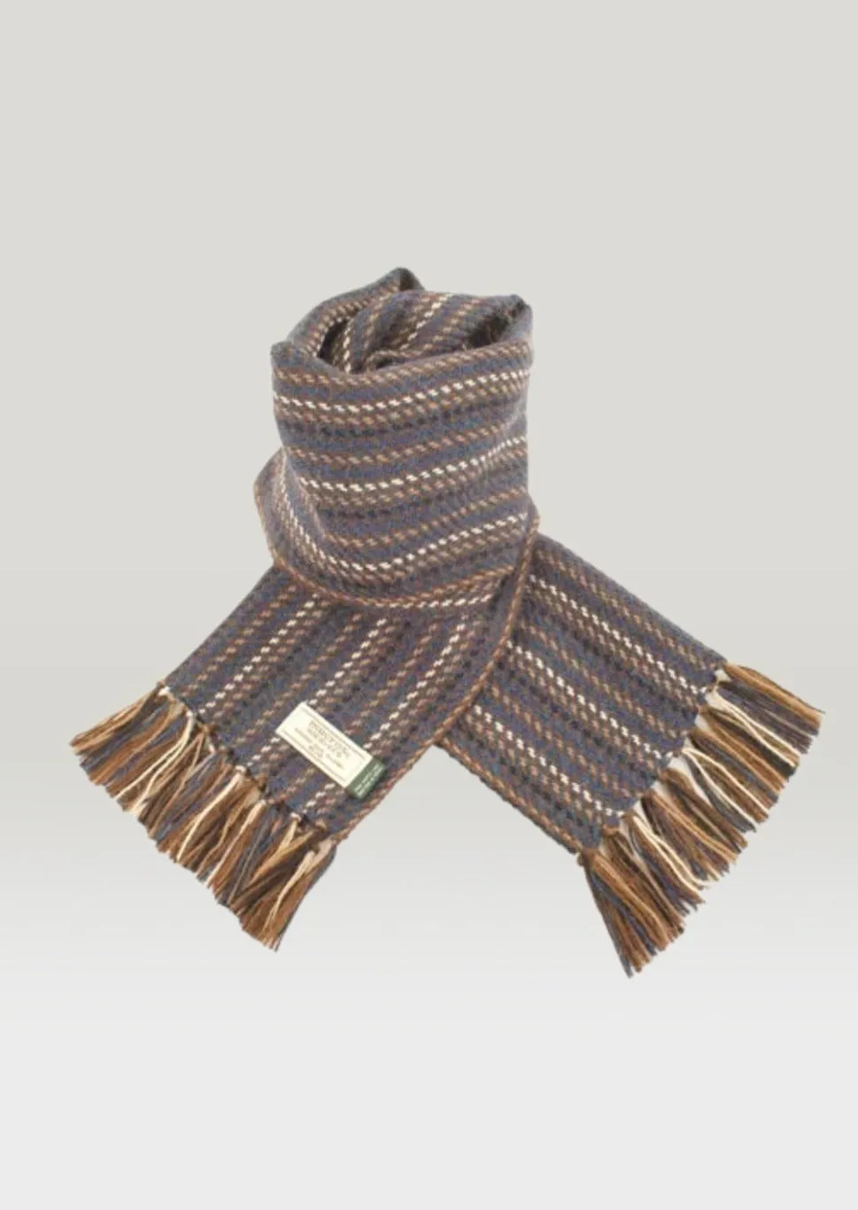 Mucros Alpaca Scarf | Navy Blue Brown