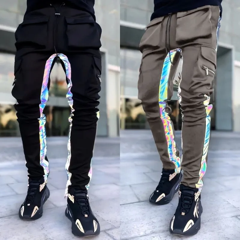 Multi-pocket Reflective Sports Fitness Trousers