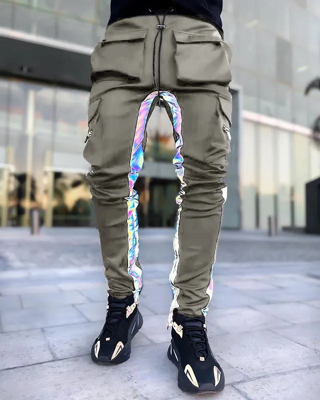 Multi-pocket Reflective Sports Fitness Trousers