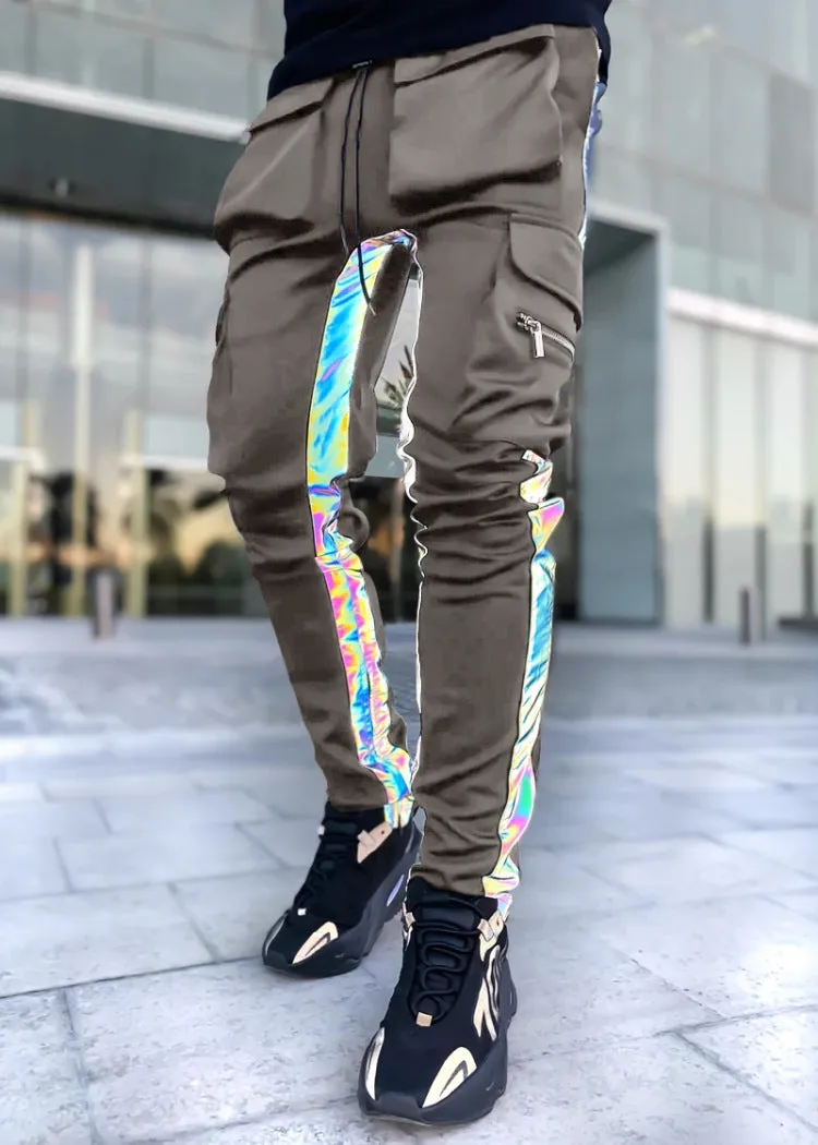 Multi-pocket Reflective Sports Fitness Trousers