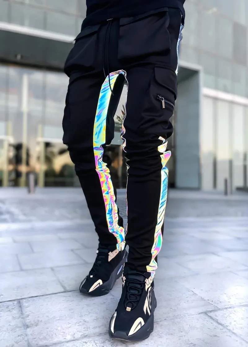 Multi-pocket Reflective Sports Fitness Trousers