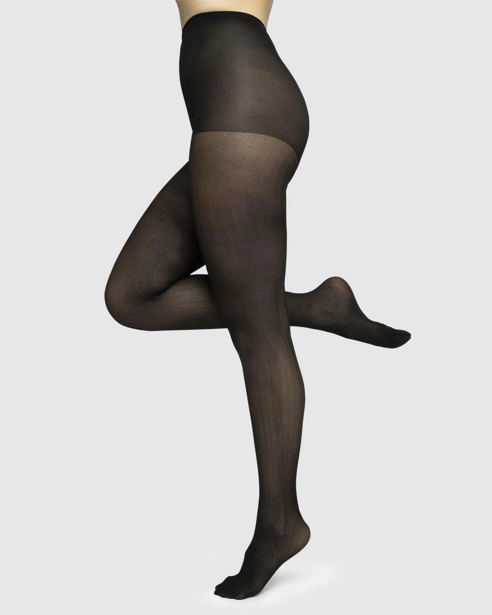 Nina Fishbone Tights Black