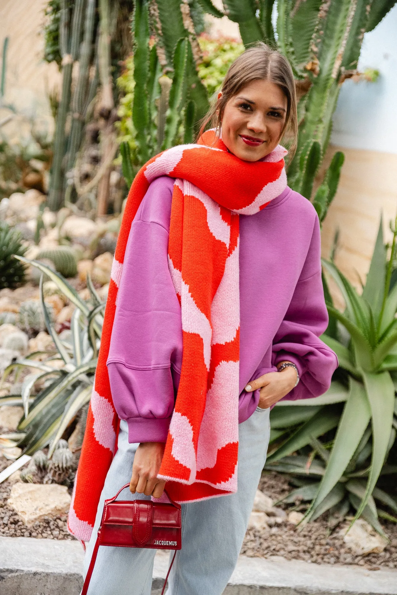 Noa scarf red/pink