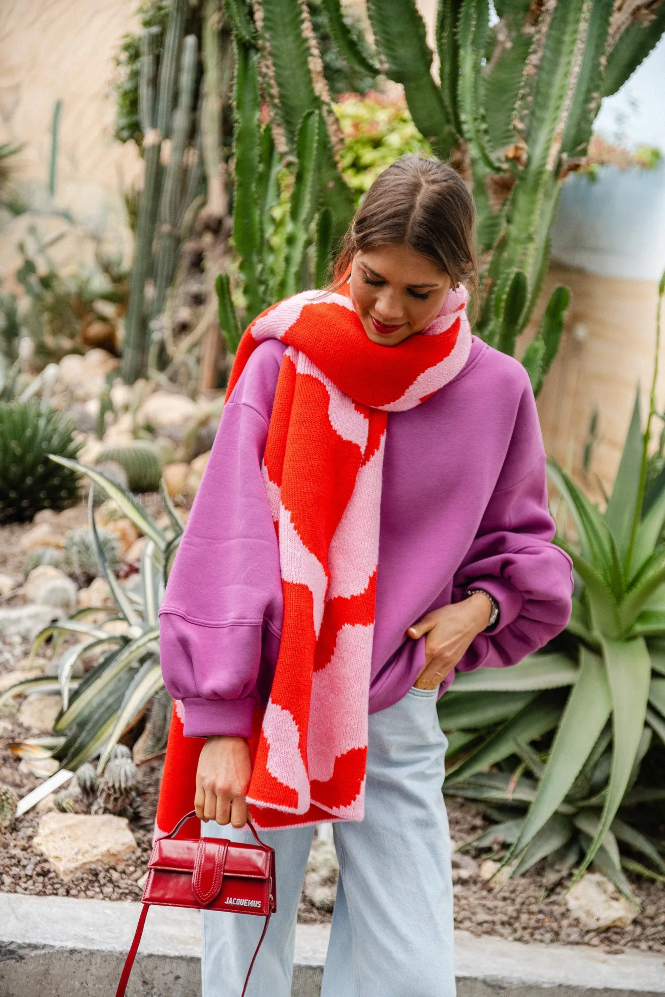 Noa scarf red/pink