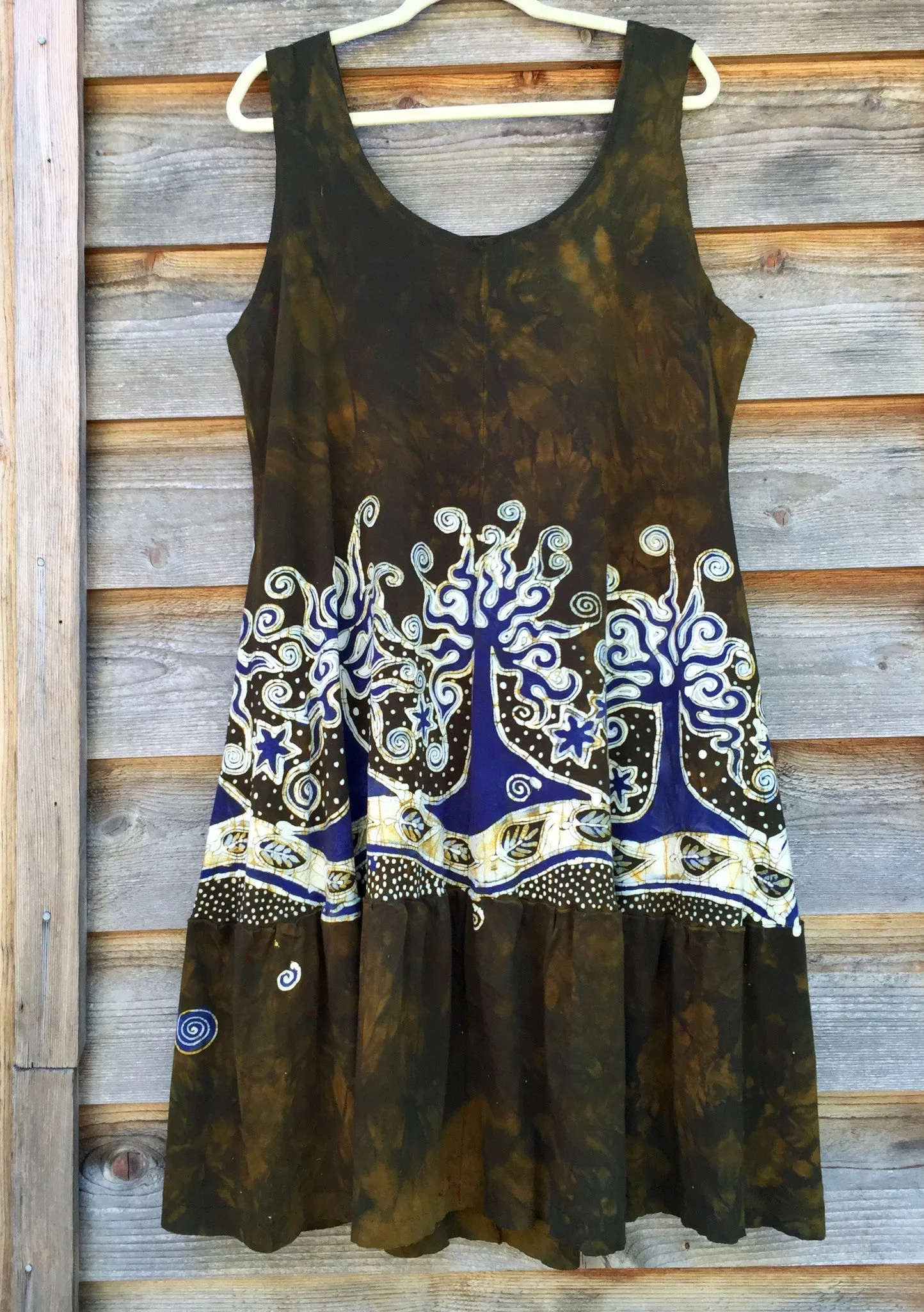 Oak Trees Dancing Organic Cotton Batik Dress