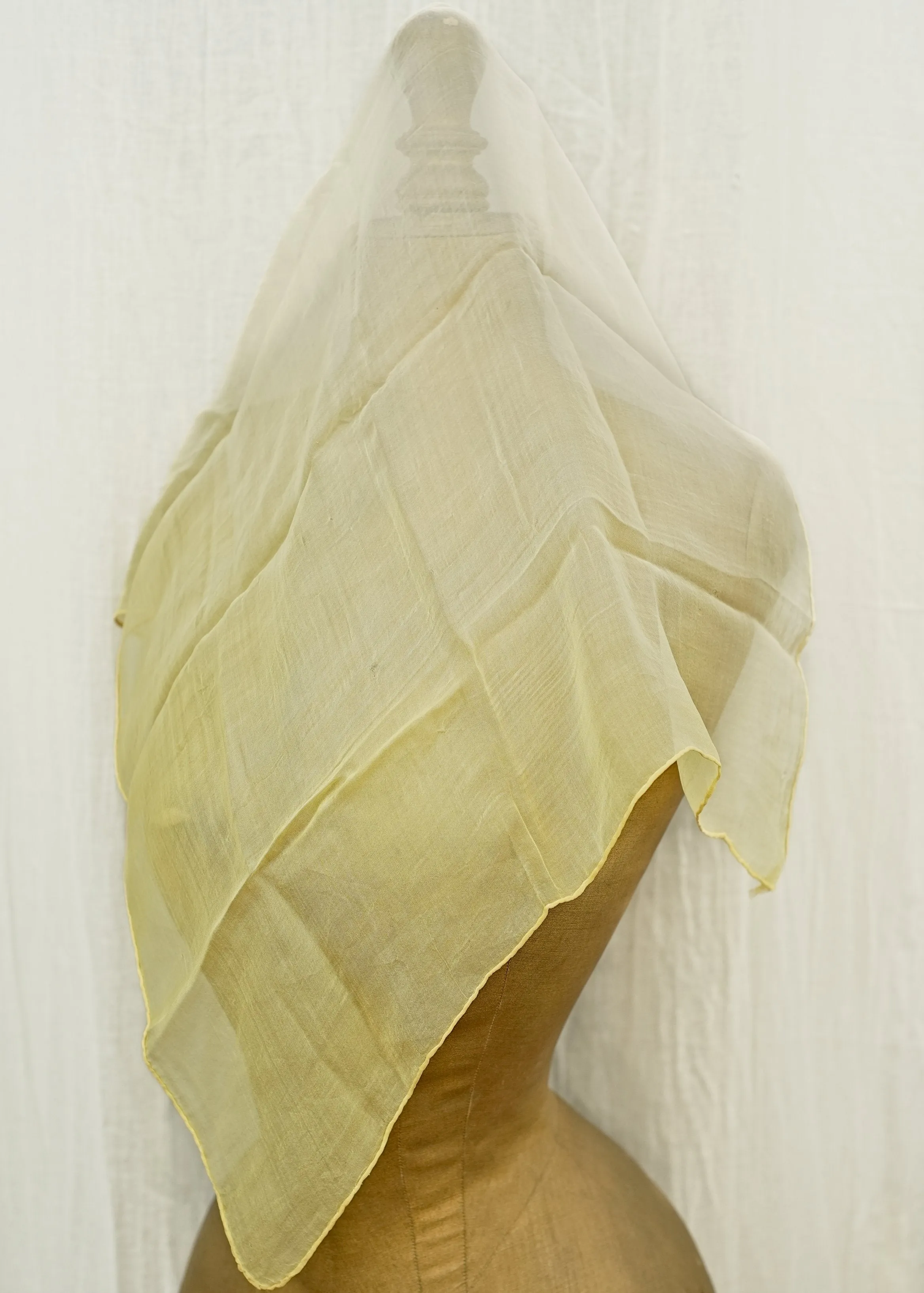 Ombre Primrose Yellow and White Square Silk Scarf