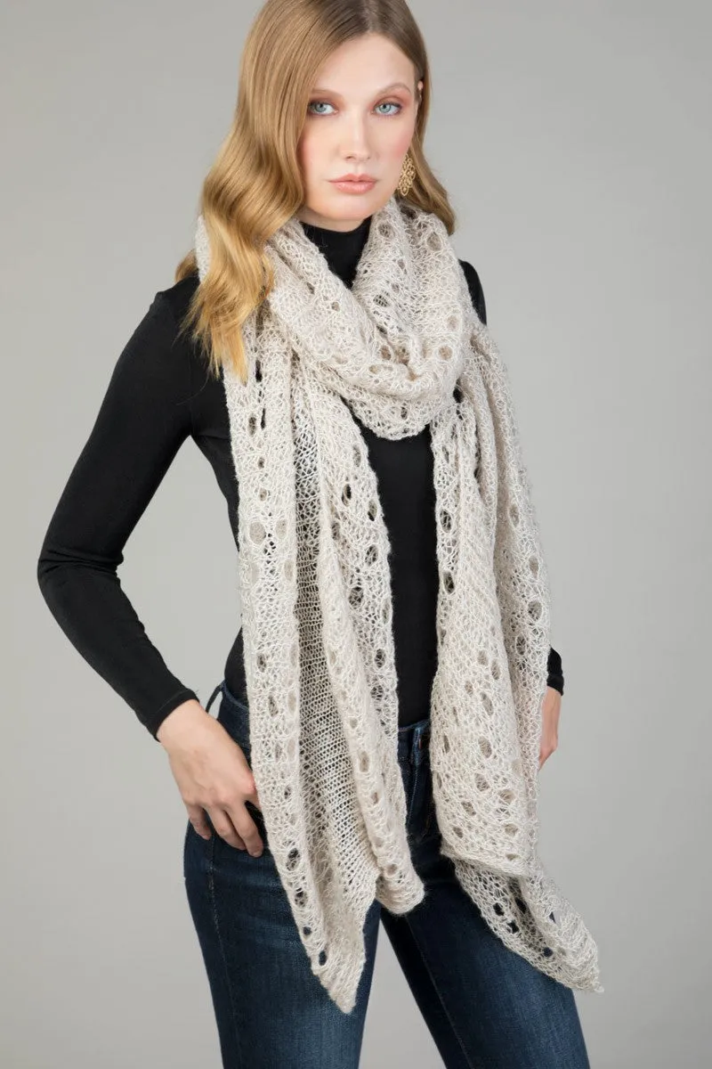 Open Knit Oblong Scarf