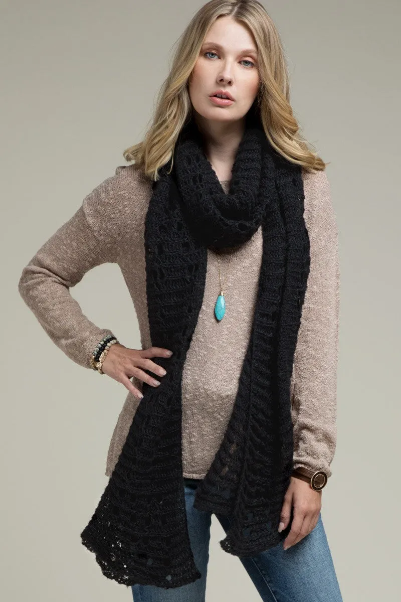 Open Knit Oblong Scarf