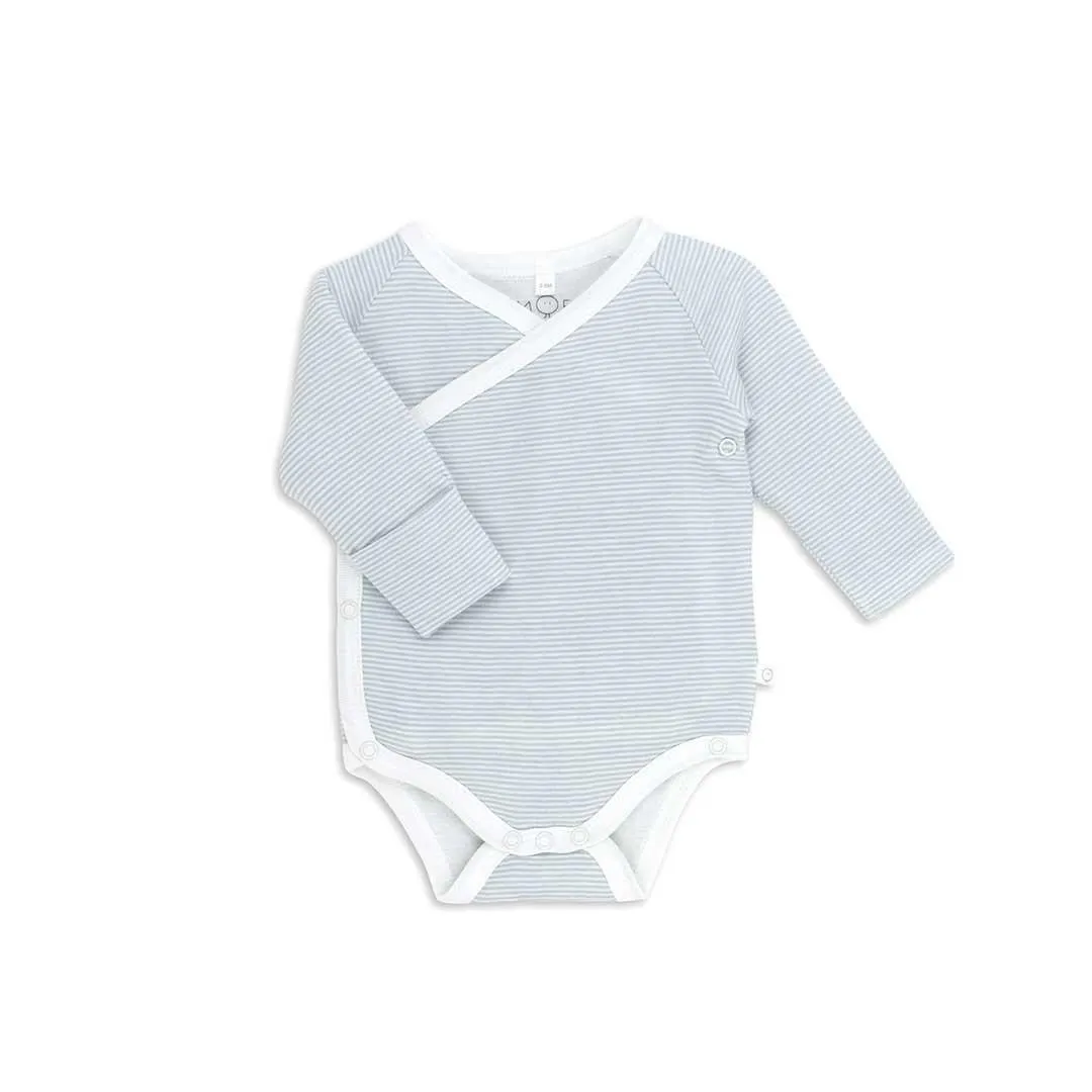 Outlet - MORI Long Sleeve Kimono Bodysuit - Blue