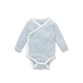 Outlet - MORI Long Sleeve Kimono Bodysuit - Blue