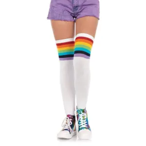 Over The Rainbow Opaque Thigh Highs - Leg Avenue