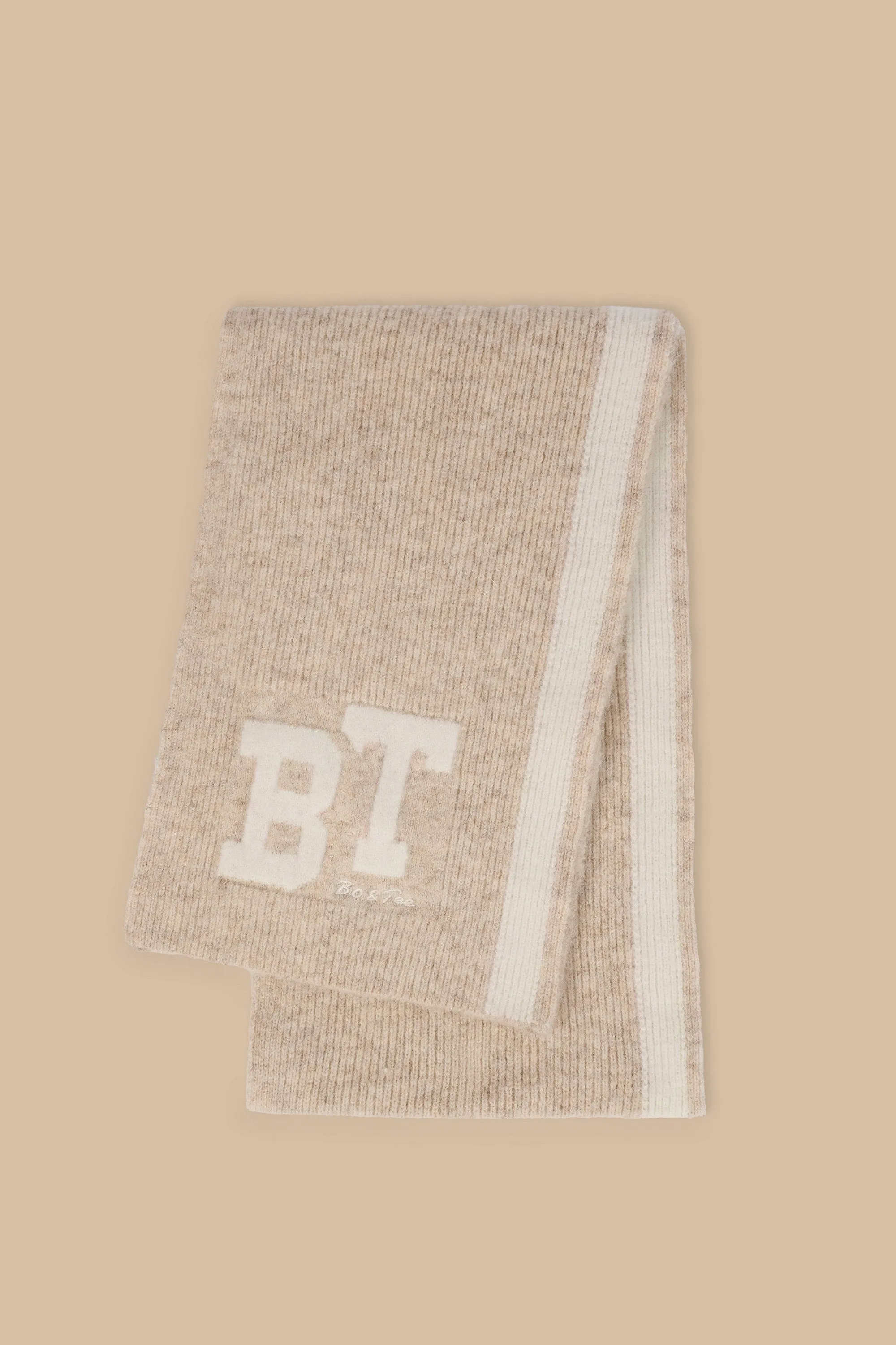 Oversized Knit Scarf in Cream Marl