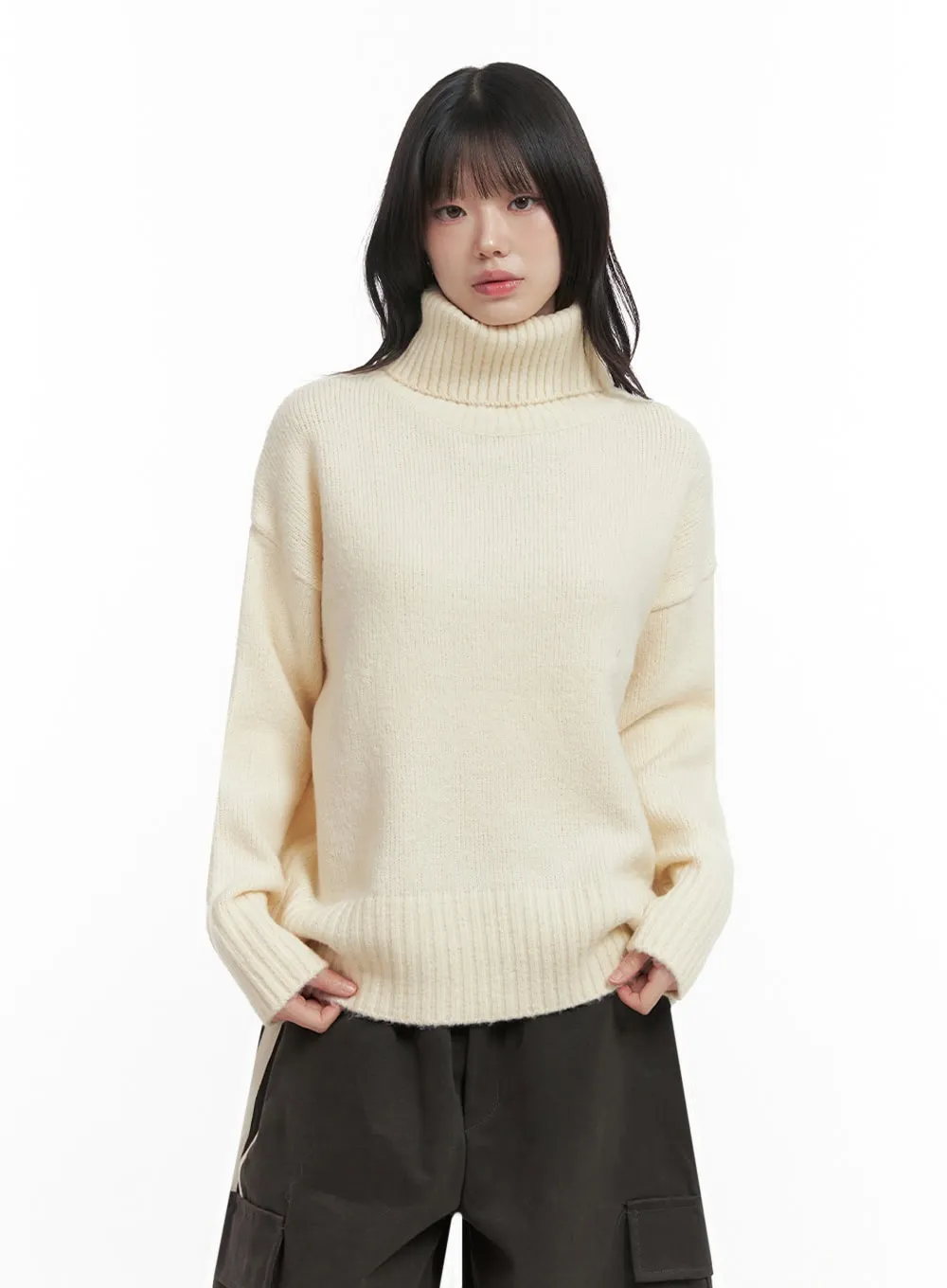 Oversized Warm Turtleneck Sweater IN427