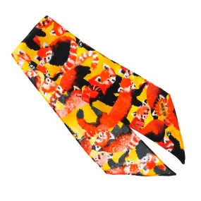 Pack of Red Pandas Print Silk Skinny Minnie