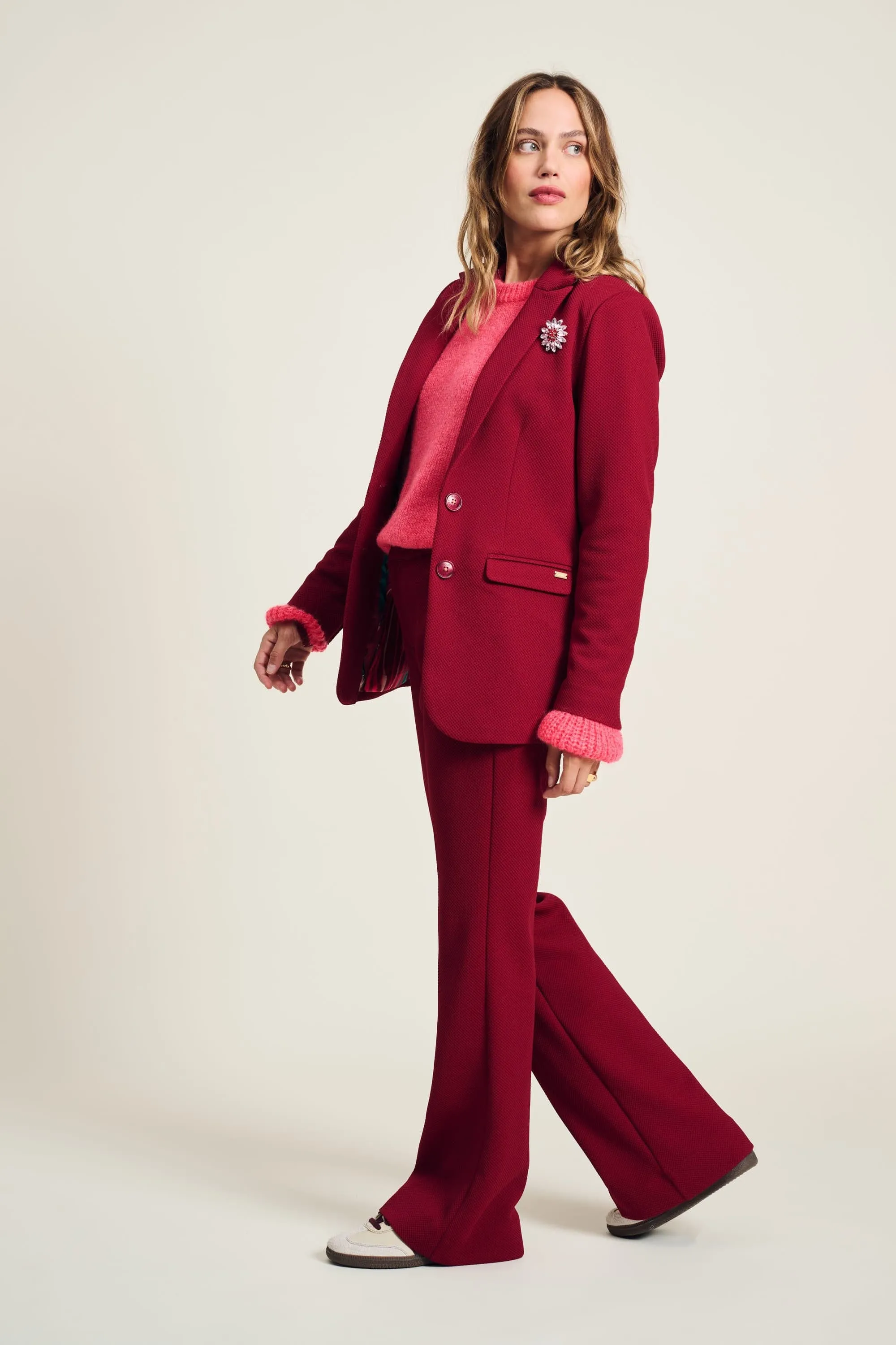 PANTALON - Flare Burgundy Red