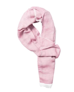 Pink Spotted Italian Cotton Blend Scarf