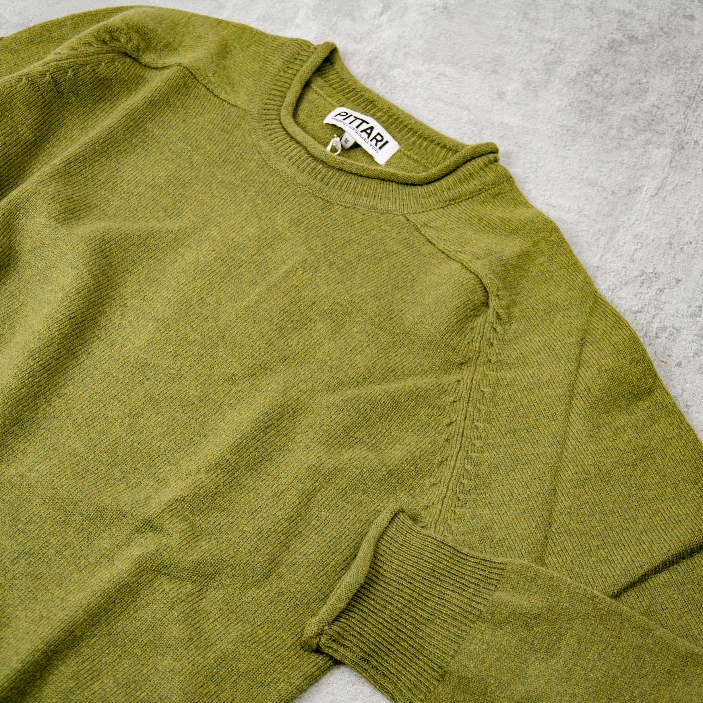 Pittari Usk Wool Fine Knit Sweater - Greenbean