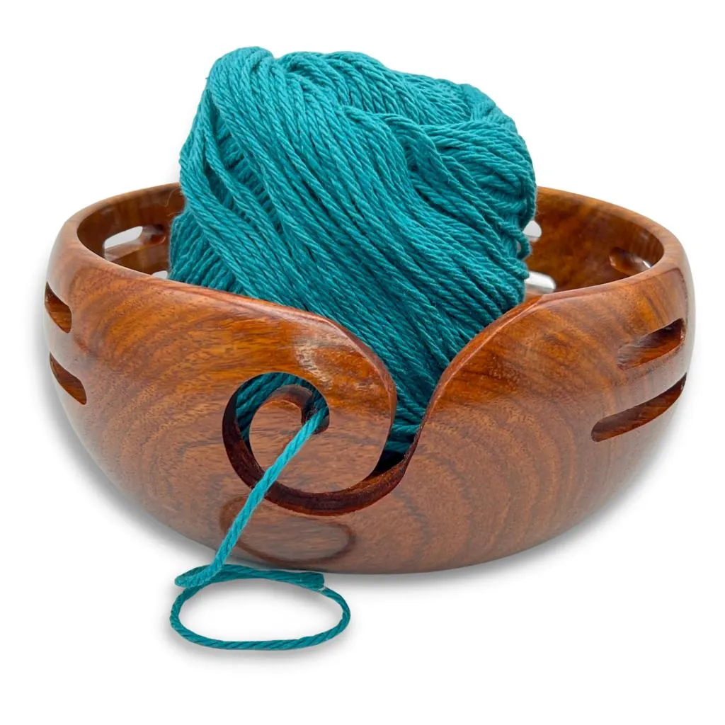 Premium Handcrafted Rosewood Yarn Bowls for Knitting, Crochet, Sewing & Crafts - Large