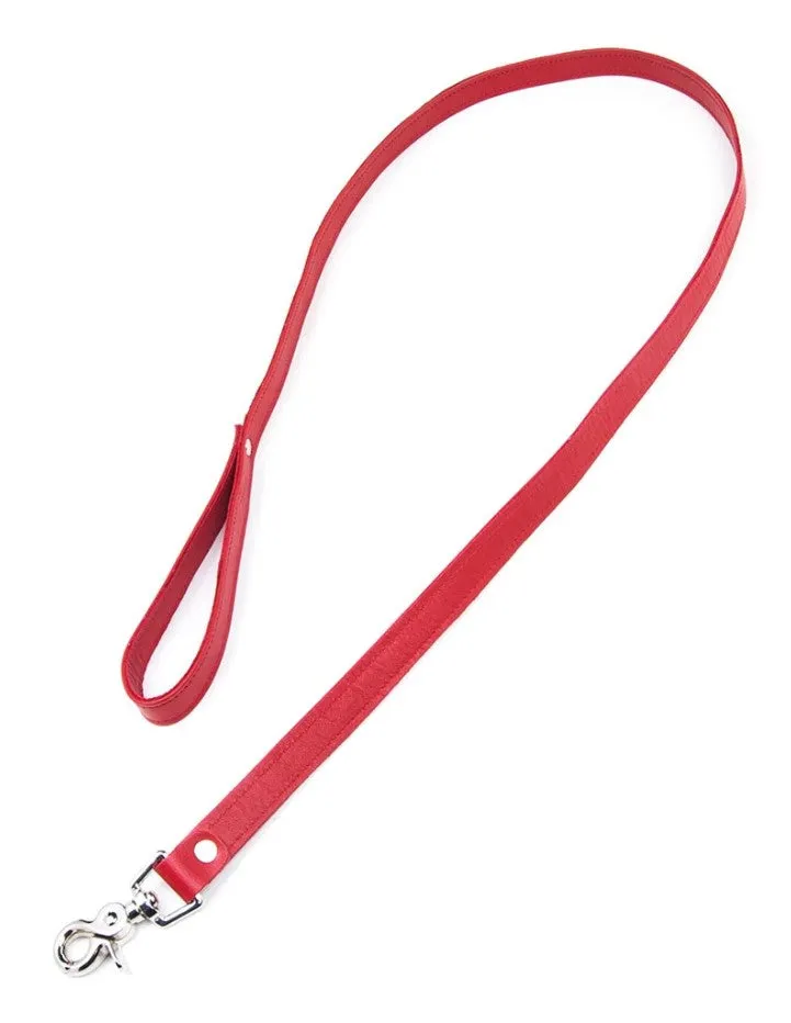 Premium Leather Leash - 48 inch (Red)