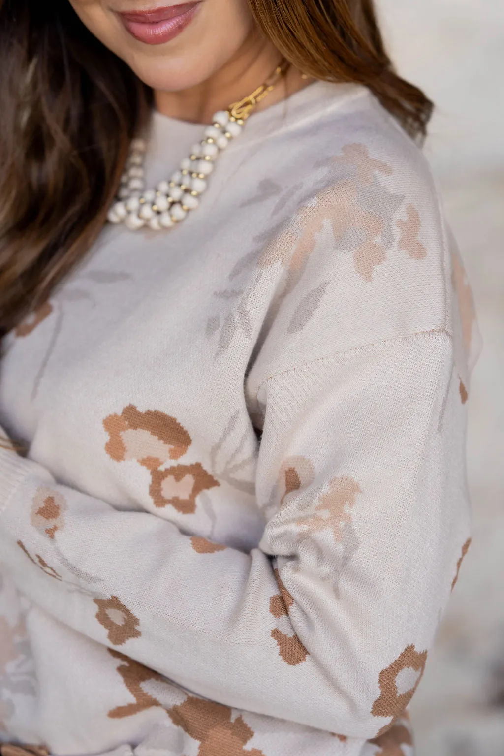 Pressed Floral Sweater