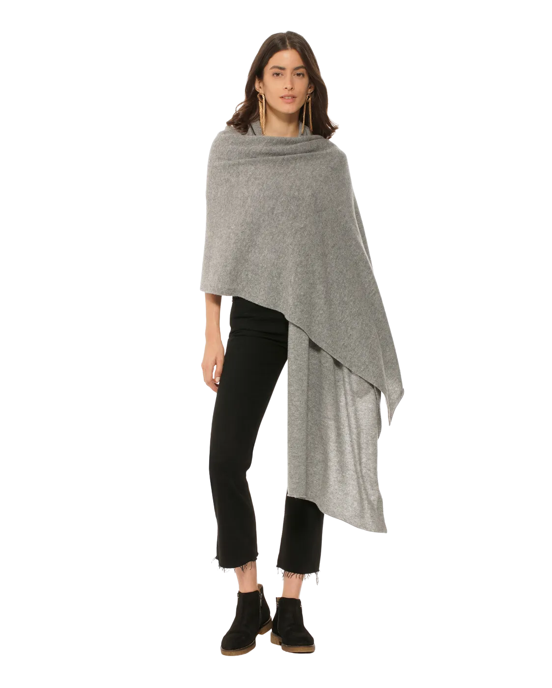 Pure Cashmere Maxi Wrap Medium Grey