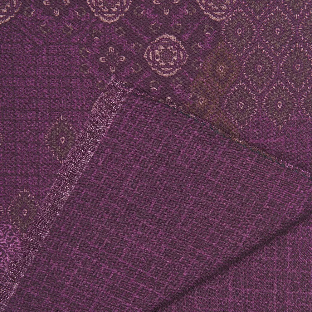 Purple Nebrodi Double Face Wool Scarf