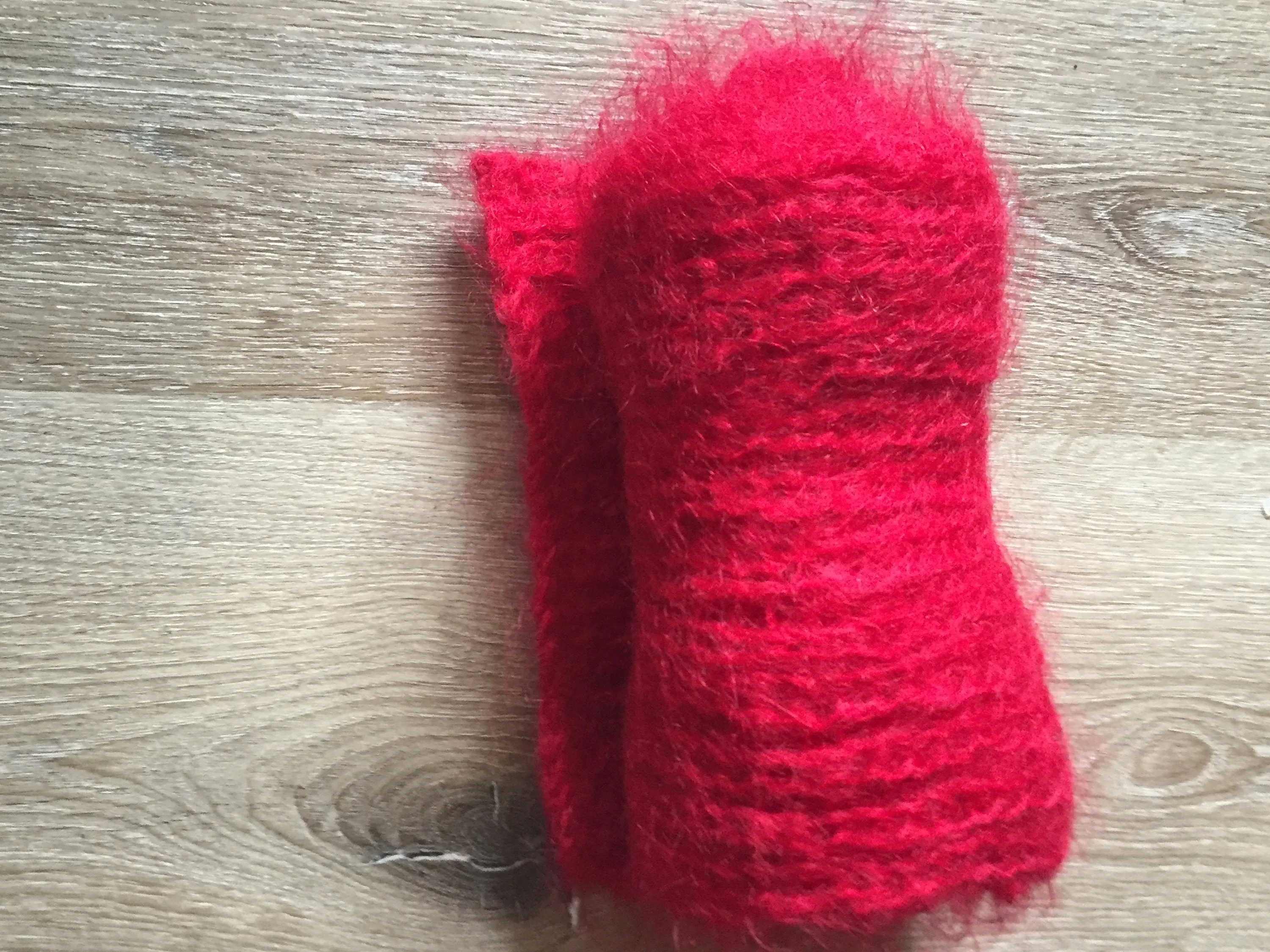 Red mohair scarf, SOLD