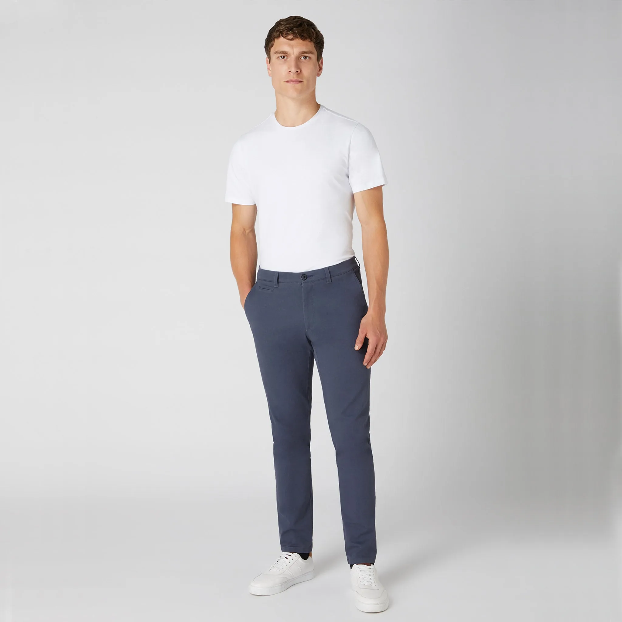 Remus Uomo Slim Leg Cotton-Stretch Chino - Blue